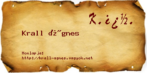 Krall Ágnes névjegykártya