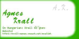 agnes krall business card